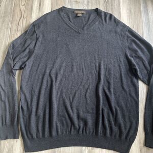 Sebastian Cooper Men’s V Neck Sweater Preppy Cashmere Cotton Blend Size XXL